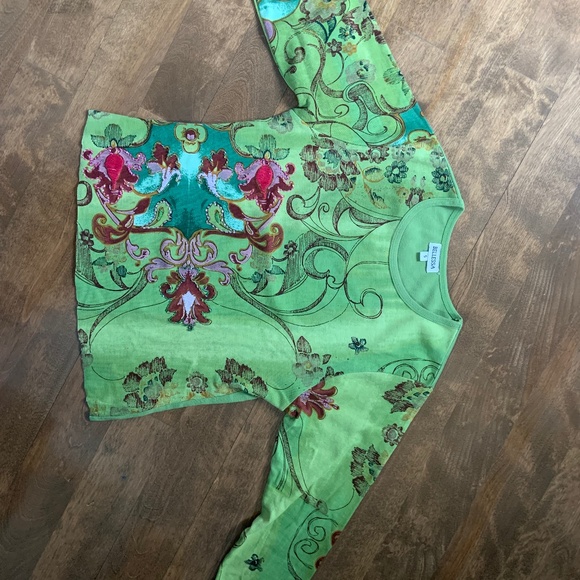 COPY - NOT SOLD Bellessa long sleeve green top, size small - Picture 1 of 3